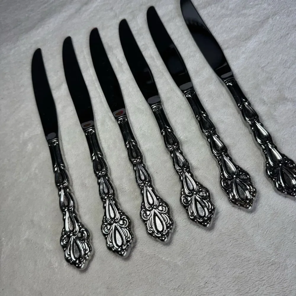 Oneida Chandelier Set of 6 Dinner Knives Community Stainless Flatware MCM VTG